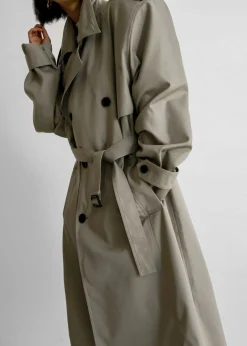The Frankie Shop Eugene Trench Coat Pale Khaki Best