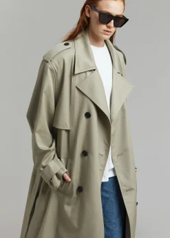 The Frankie Shop Eugene Trench Coat Pale Khaki Best