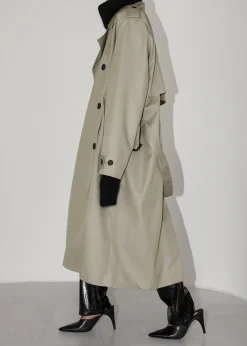 The Frankie Shop Eugene Trench Coat Pale Khaki Best