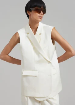 The Frankie Shop Everly Satin Vest Cream Online