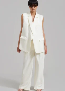 The Frankie Shop Everly Satin Vest Cream Online