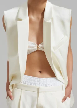 The Frankie Shop Everly Satin Vest Cream Online