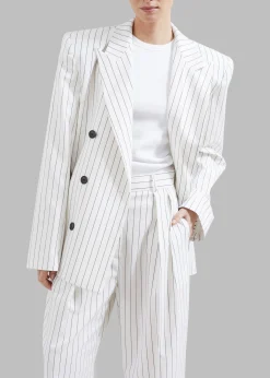 The Frankie Shop Fargo Oversized Padded Blazer White Online