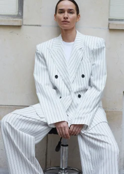 The Frankie Shop Fargo Oversized Padded Blazer White Online