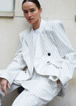 The Frankie Shop Fargo Oversized Padded Blazer White Online