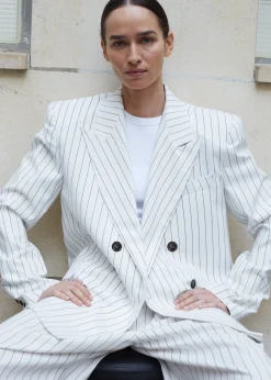 The Frankie Shop Fargo Oversized Padded Blazer White Online