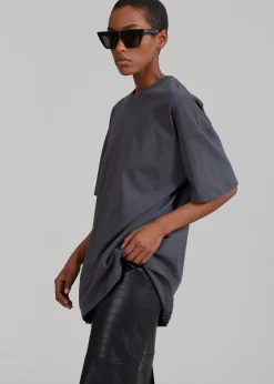 The Frankie Shop Faro Boxy Tee Charcoal Sale