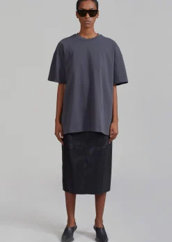 The Frankie Shop Faro Boxy Tee Charcoal Sale