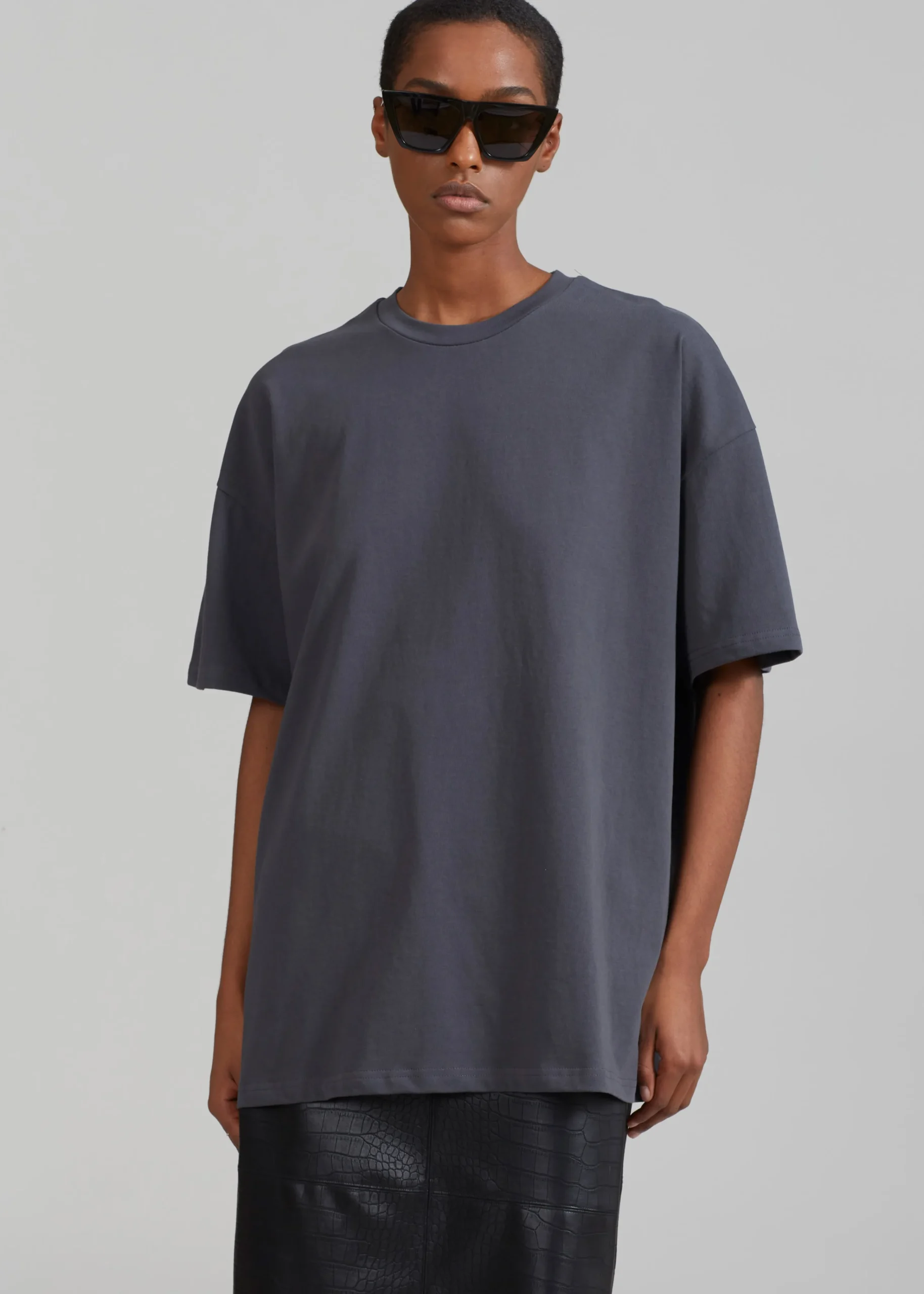 The Frankie Shop Faro Boxy Tee Charcoal Sale