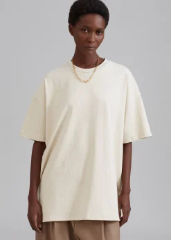 The Frankie Shop Faro Boxy Tee Beige Outlet