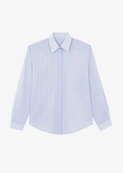 The Frankie Shop Florence Stripe Shirt Blue Combo Online