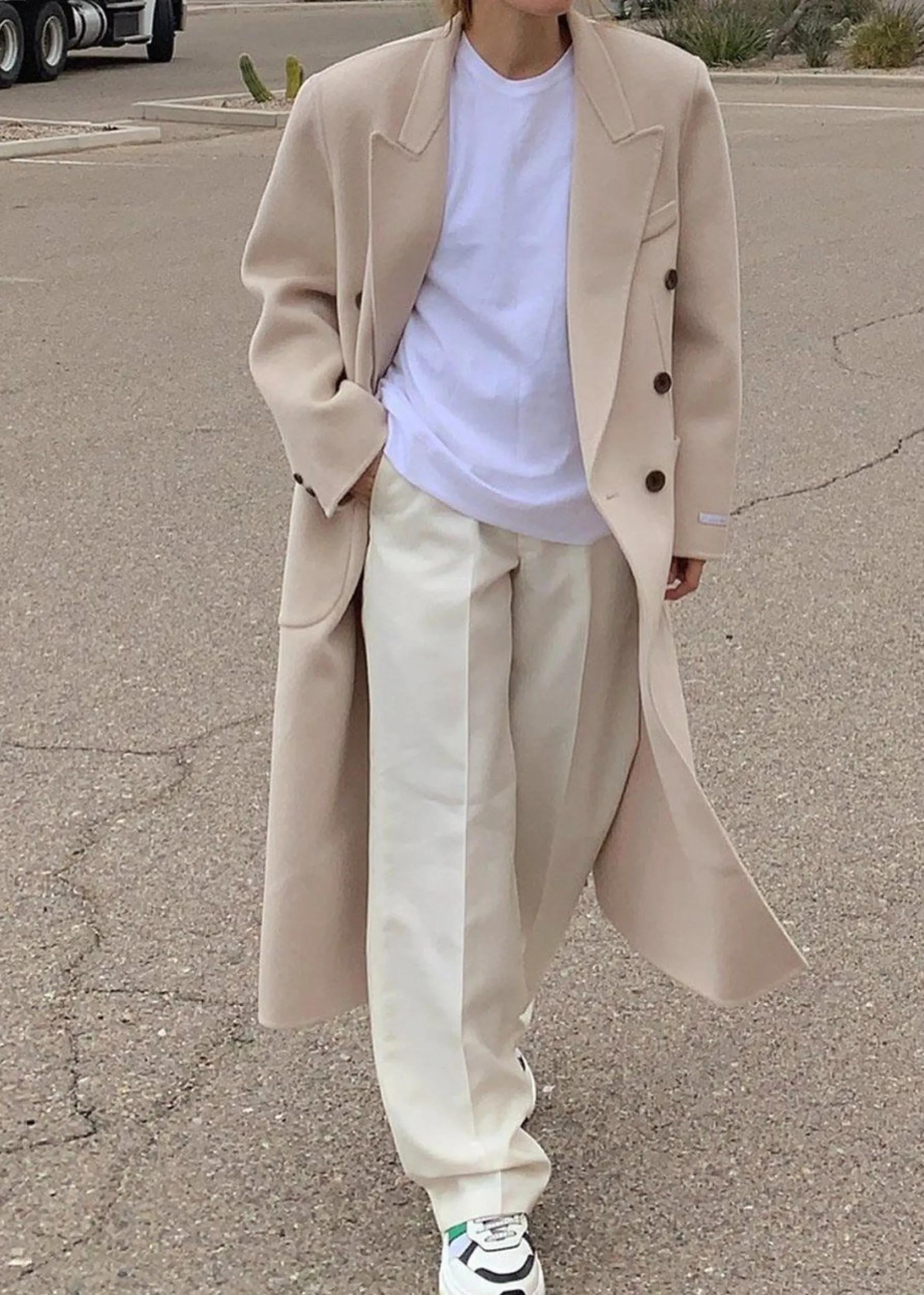 The Frankie Shop Flynn Overcoat Cream Hot