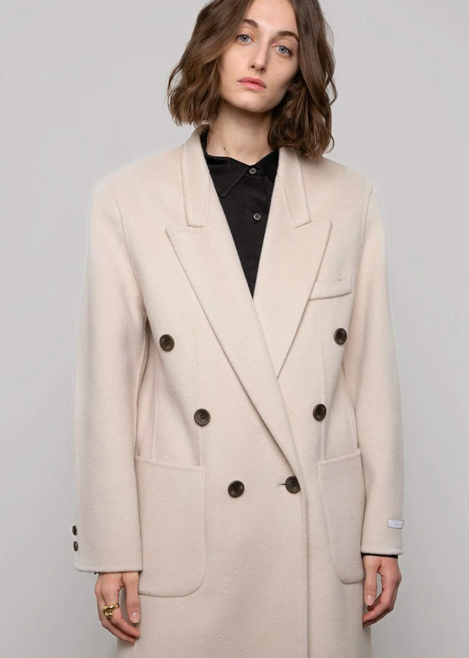 The Frankie Shop Flynn Overcoat Cream Hot