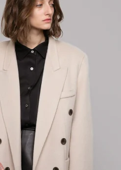 The Frankie Shop Flynn Overcoat Cream Hot