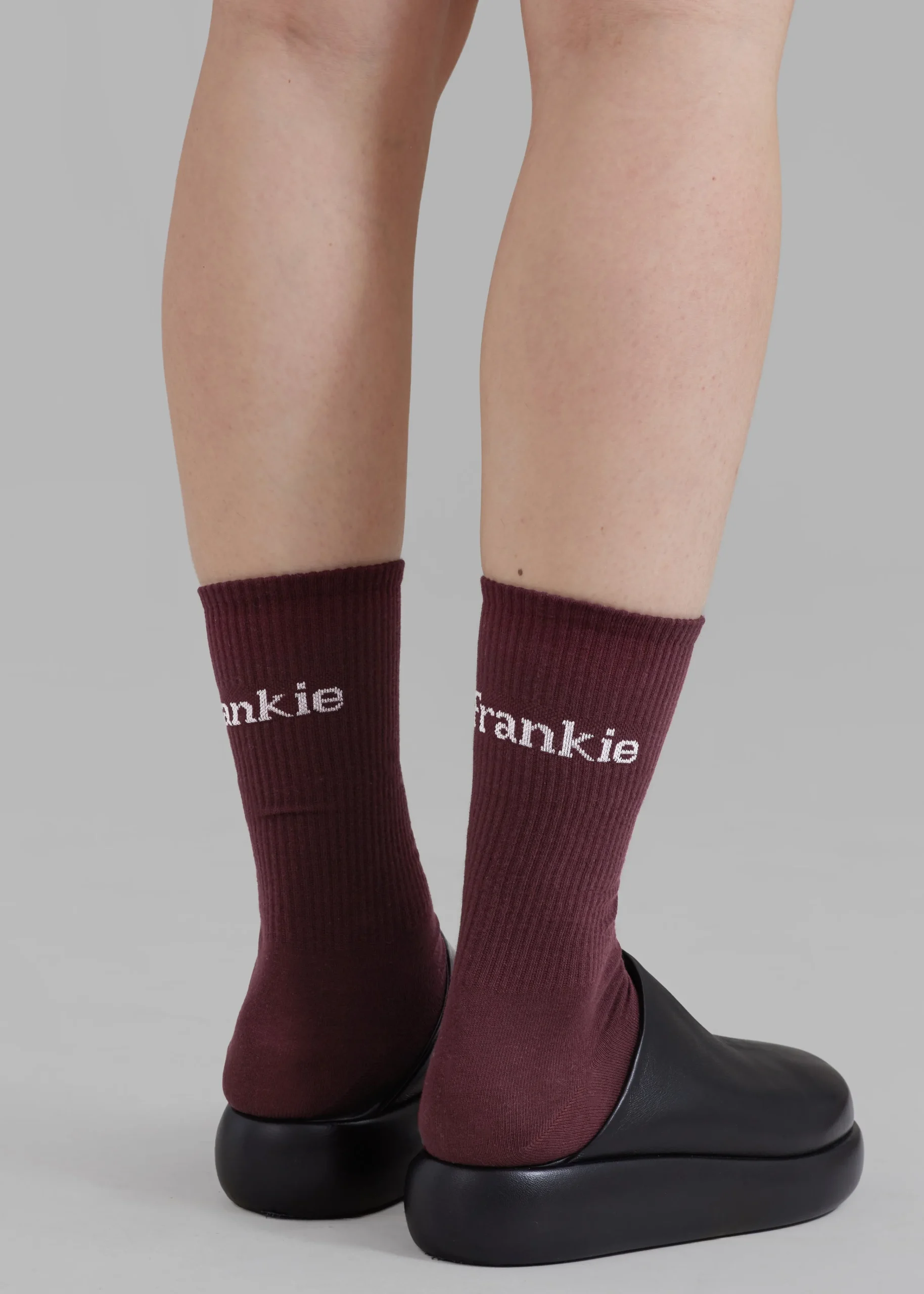 The Frankie Shop Frankie In English Ribbed Socks Bordeaux Online