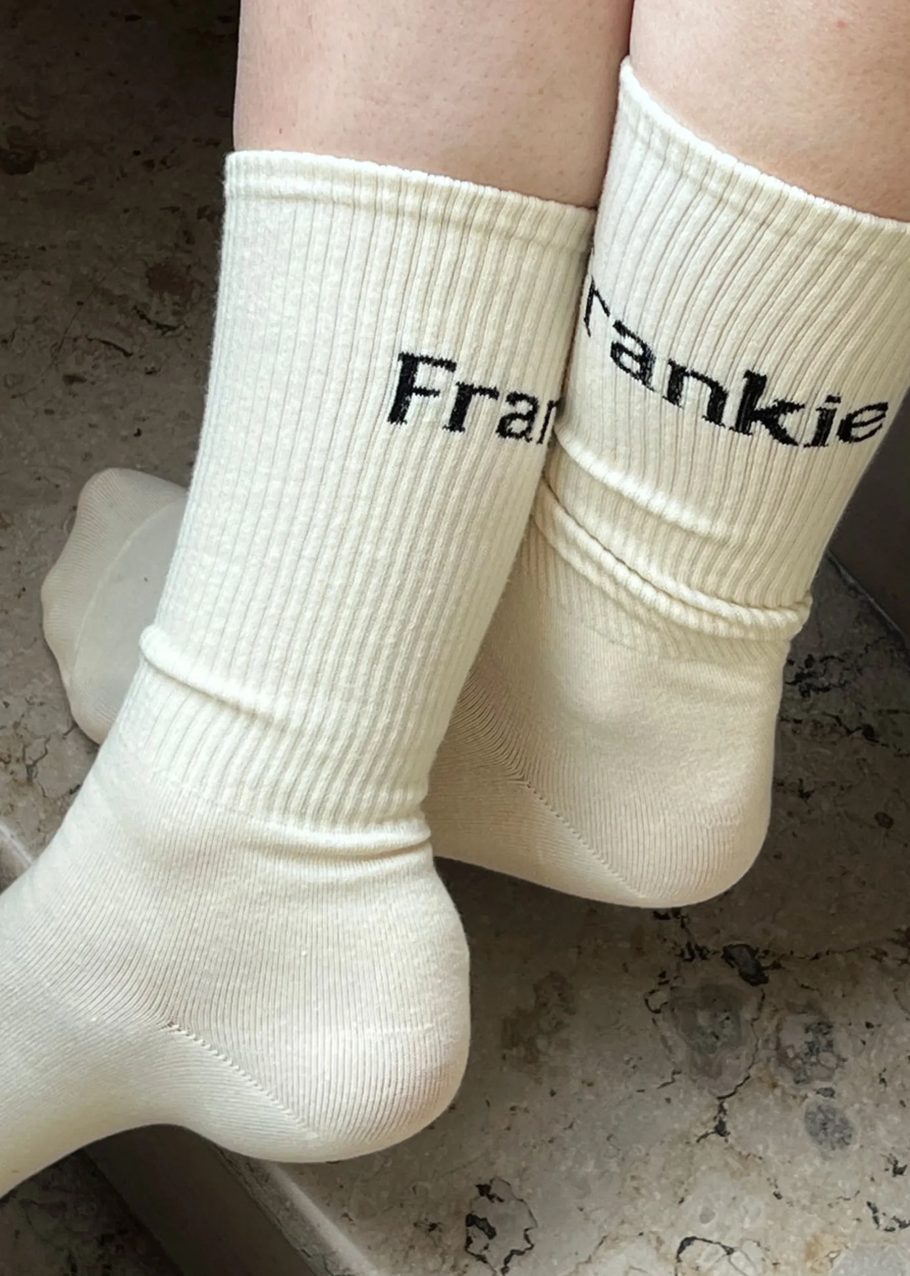 The Frankie Shop Frankie In English Ribbed Socks Vanilla Best