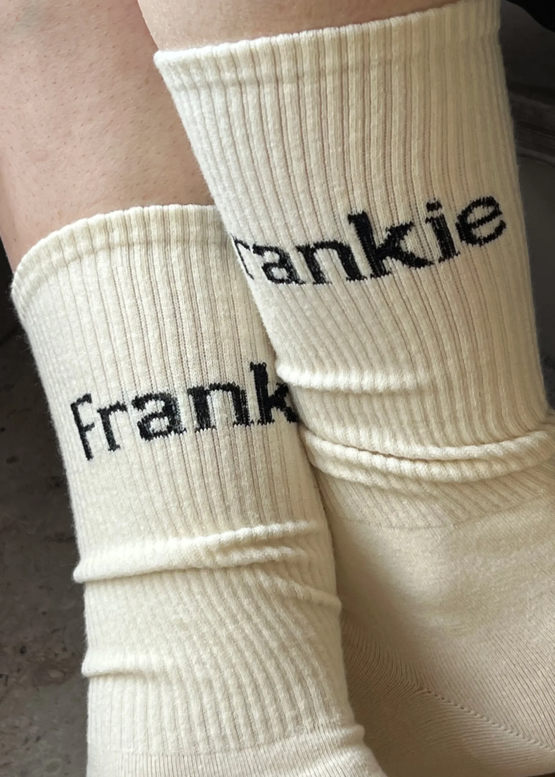 The Frankie Shop Frankie In English Ribbed Socks Vanilla Best