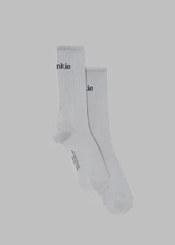 The Frankie Shop Frankie In English Ribbed Socks Grey Clearance