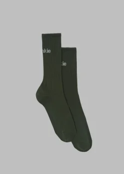 The Frankie Shop Frankie In English Ribbed Socks Army Green Sale