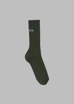 The Frankie Shop Frankie In English Ribbed Socks Army Green Sale