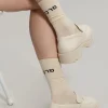 The Frankie Shop Frankie In Hebrew Ribbed Socks Vanilla Outlet