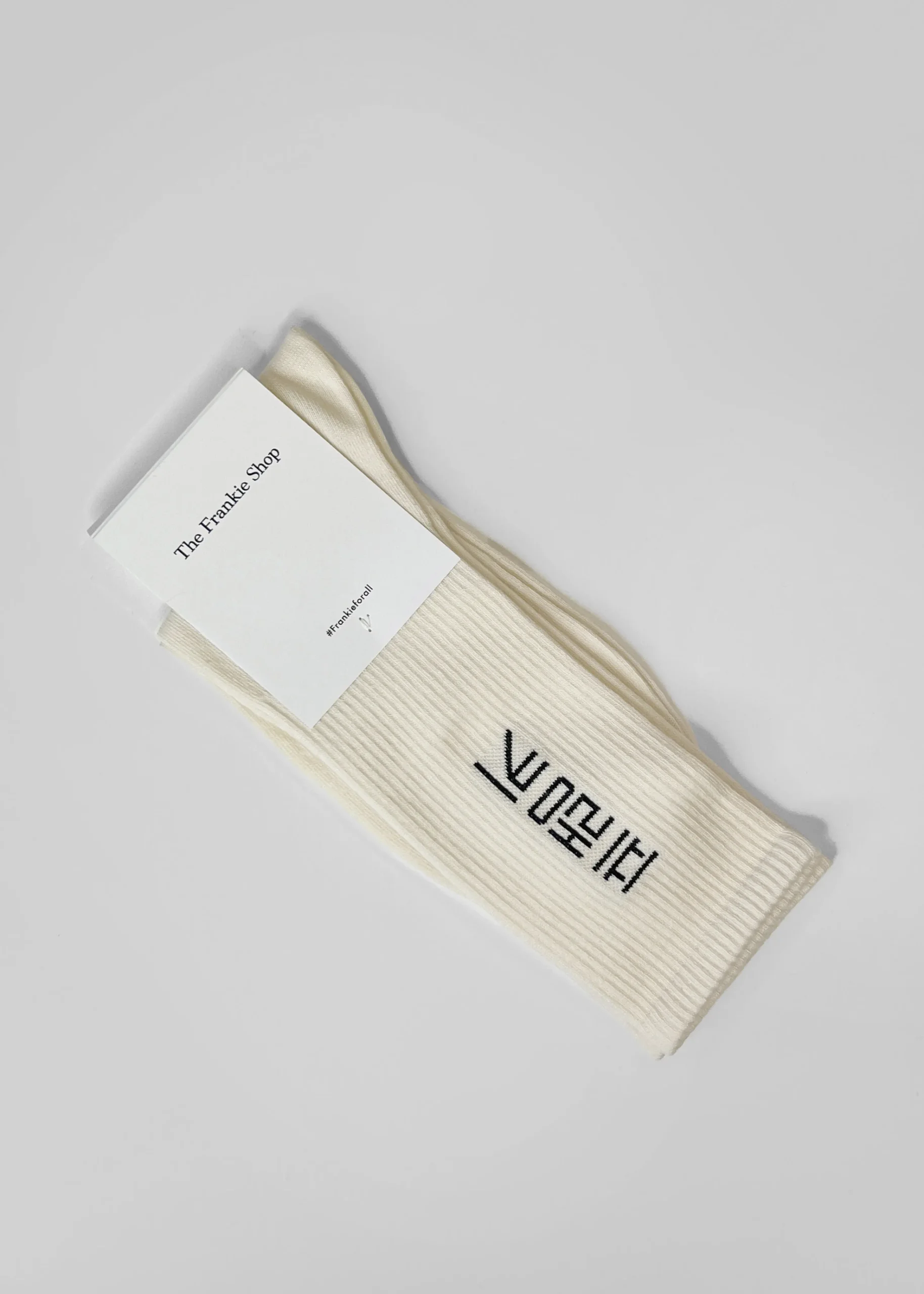 The Frankie Shop Frankie In Korean Ribbed Socks Vanilla Discount
