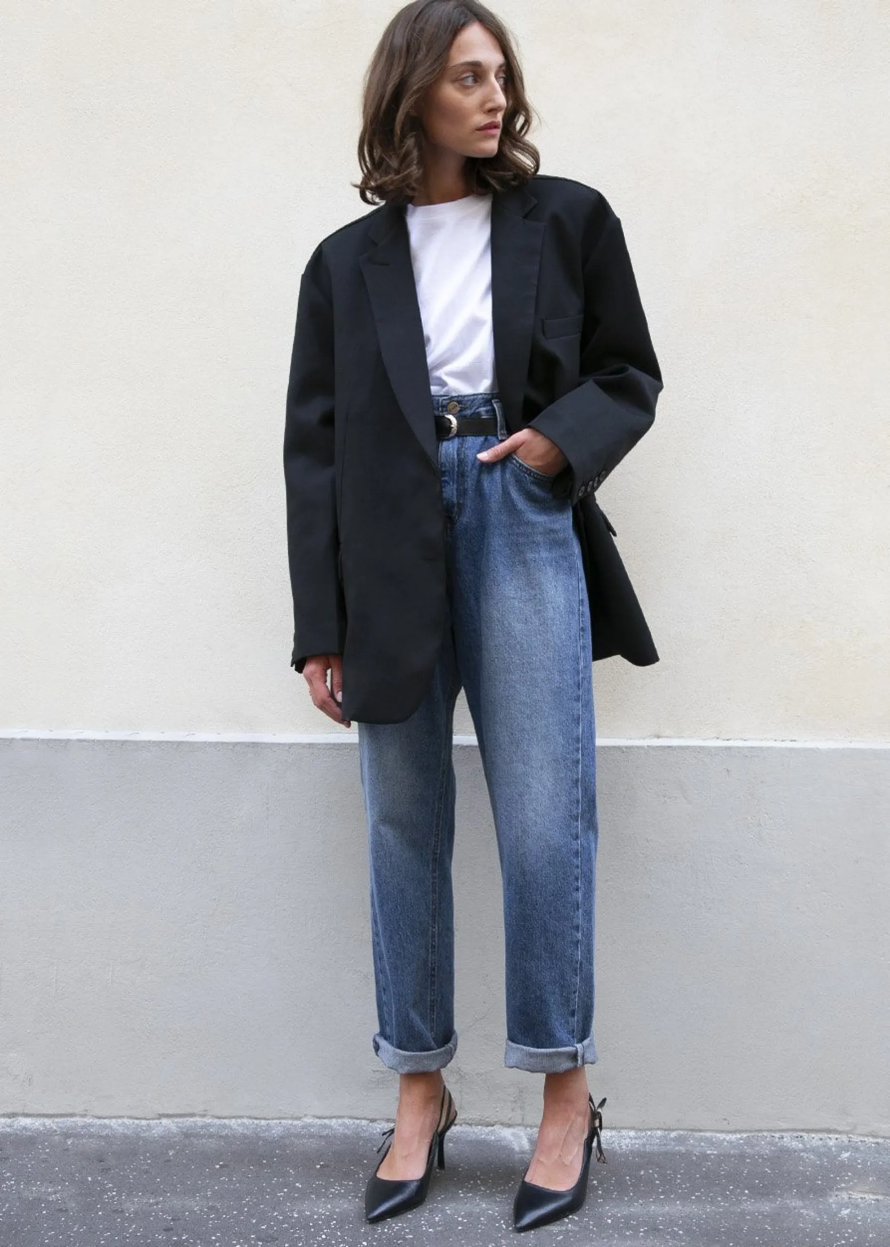 The Frankie Shop Frankie Oversized Boyfriend Blazer Black Outlet
