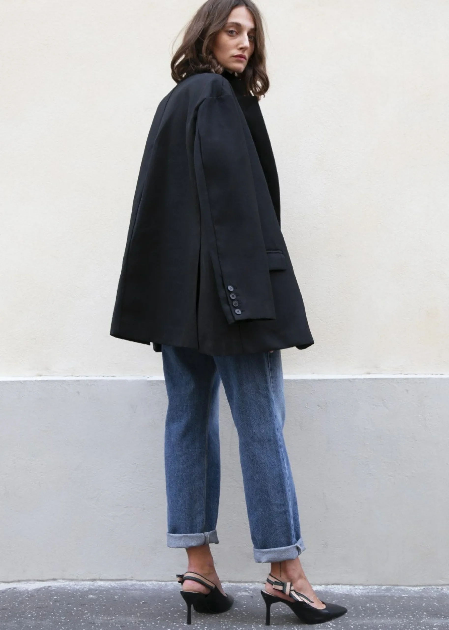 The Frankie Shop Frankie Oversized Boyfriend Blazer Black Outlet