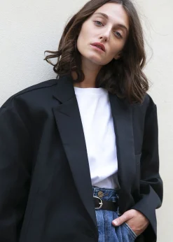 The Frankie Shop Frankie Oversized Boyfriend Blazer Black Outlet