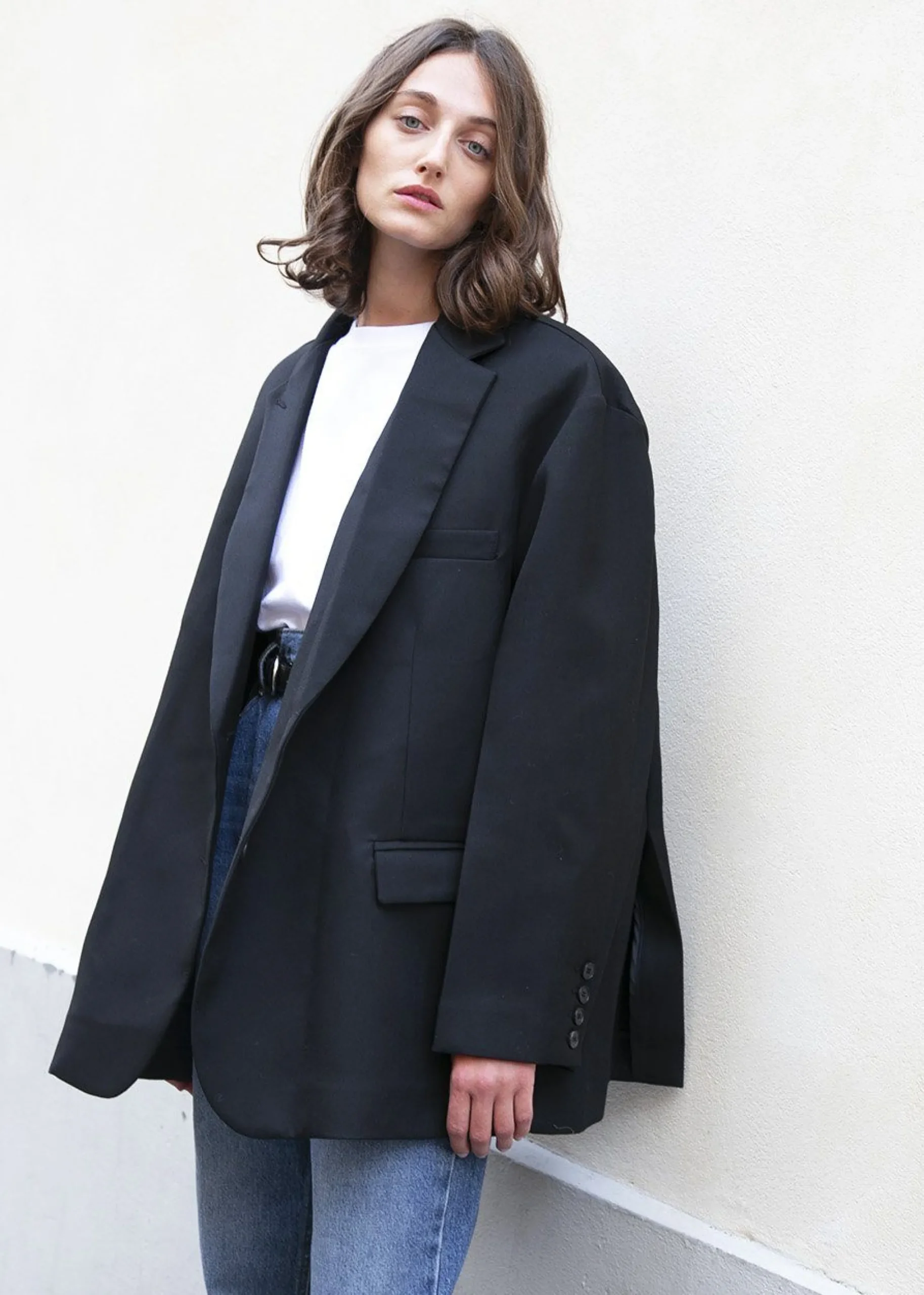 The Frankie Shop Frankie Oversized Boyfriend Blazer Black Outlet