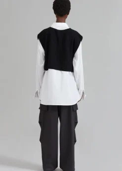 The Frankie Shop Fuji V-Neck Cropped Vest Black Discount