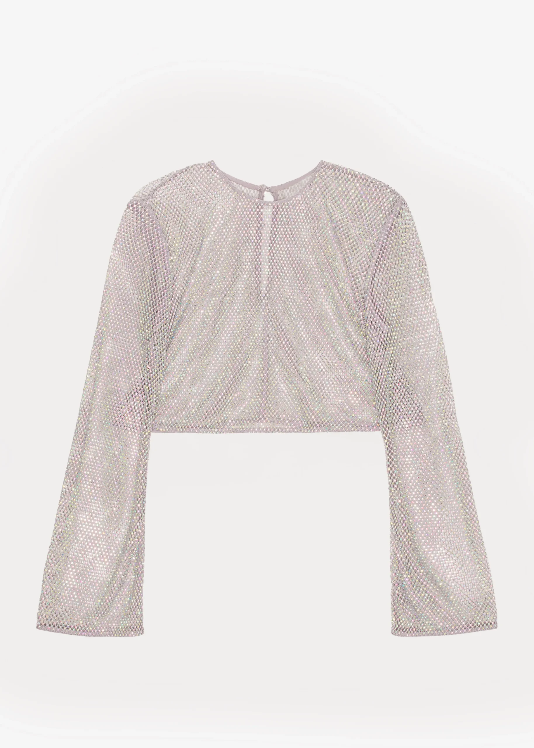 The Frankie Shop Ganni Embellished Mesh Blouse Silver New