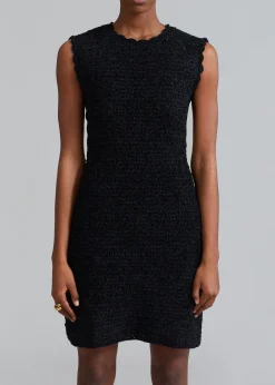 The Frankie Shop Ganni Velvet Crochet Open Back Mini Dress Black New