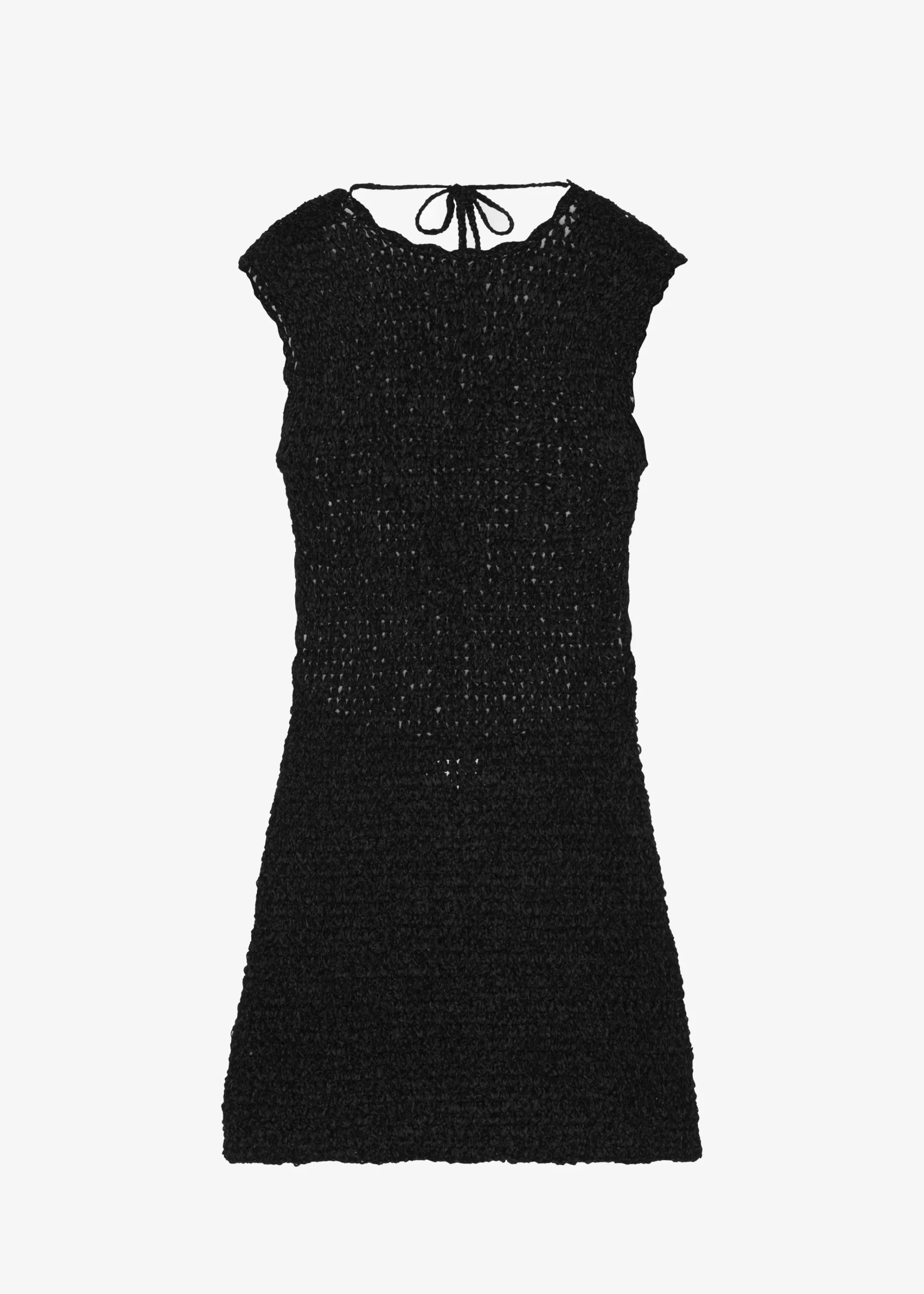 The Frankie Shop Ganni Velvet Crochet Open Back Mini Dress Black New