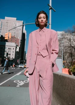 The Frankie Shop Gelso Oversized Blazer Rose