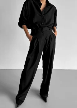 The Frankie Shop Gelso Pleated Trousers Black Sale