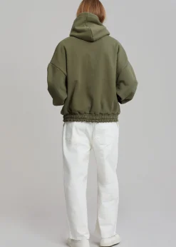 The Frankie Shop Gene Hoodie Dark Olive Clearance