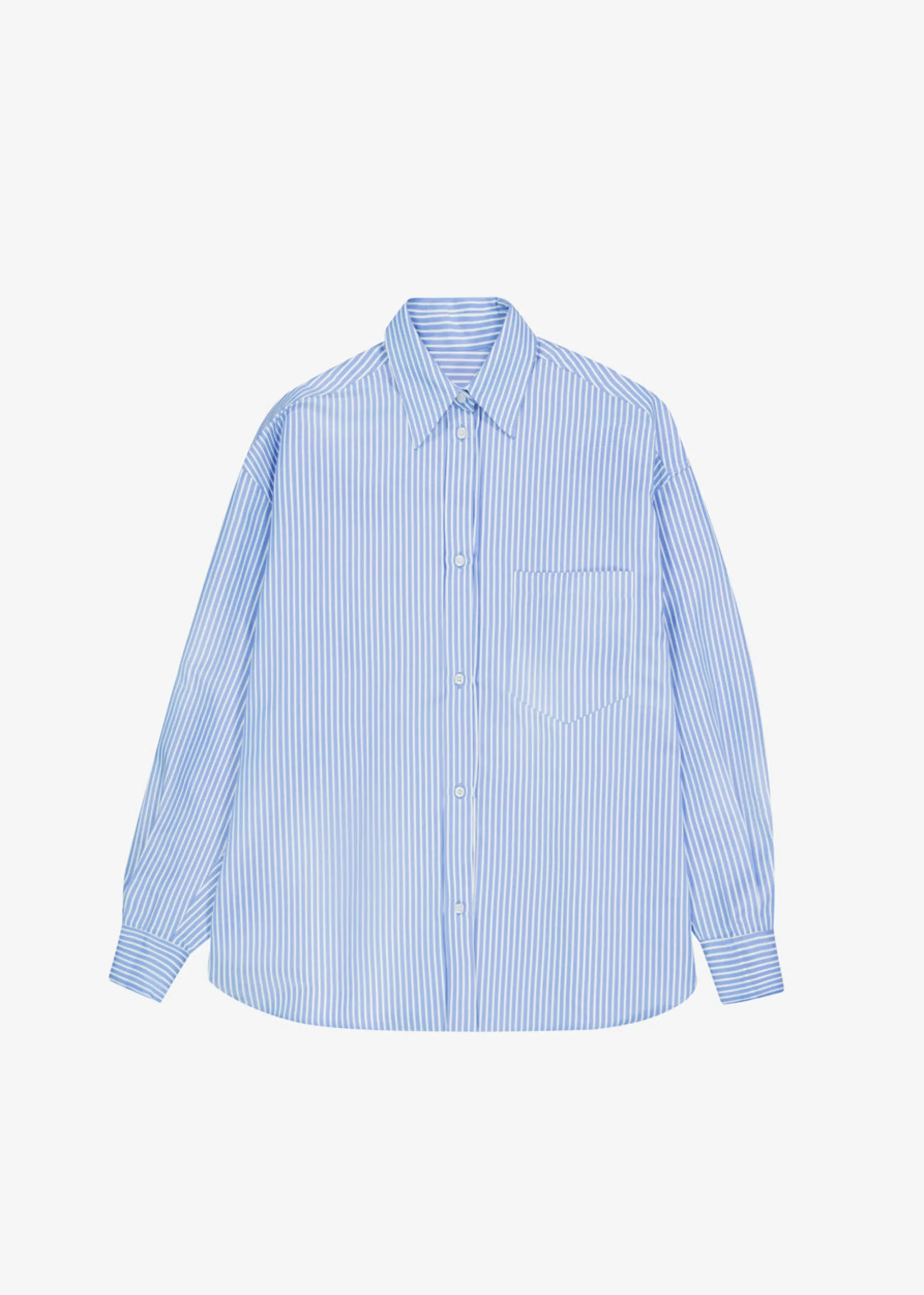 The Frankie Shop Georgia Stripe Shirt White/Light Blue Sale