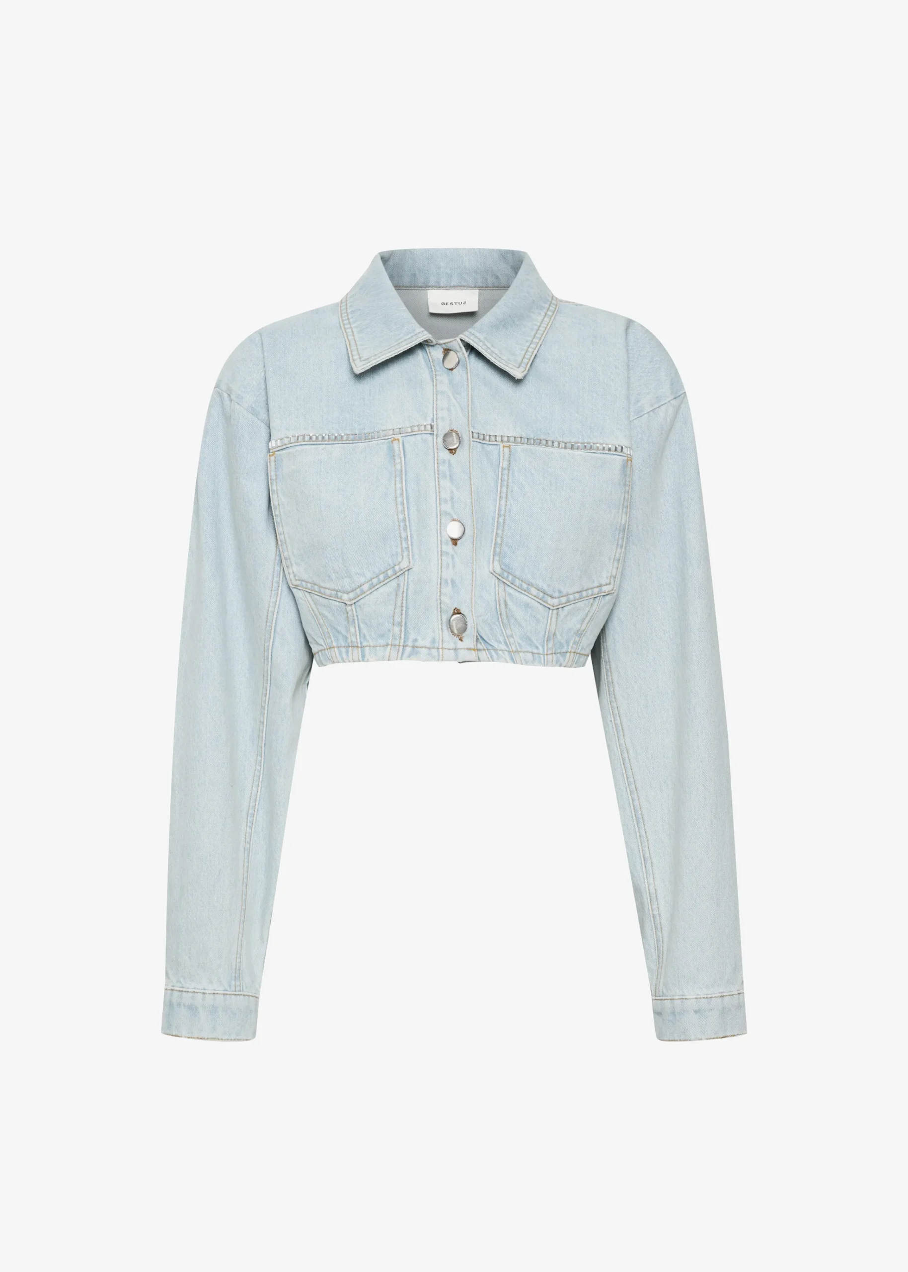 The Frankie Shop Gestuz Caliagz Denim Jacket Light Blue New