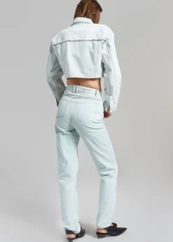 The Frankie Shop Gestuz Caliagz Denim Jacket Light Blue New