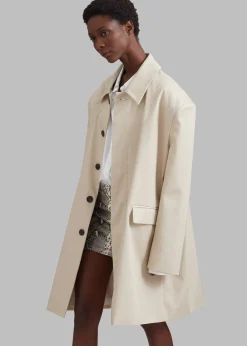 The Frankie Shop Ghent Padded Shoulder Trench Beige Online