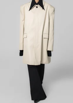 The Frankie Shop Ghent Padded Shoulder Trench Beige Online