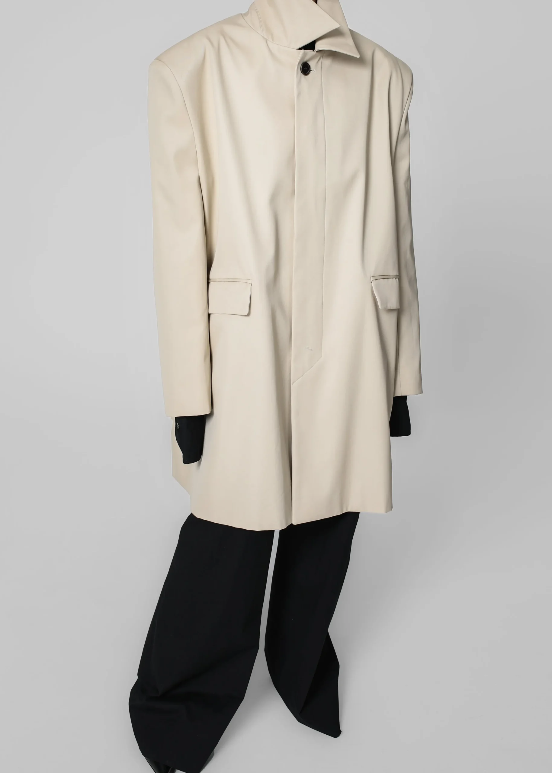 The Frankie Shop Ghent Padded Shoulder Trench Beige Online