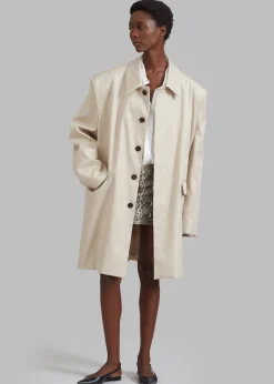 The Frankie Shop Ghent Padded Shoulder Trench Beige Online