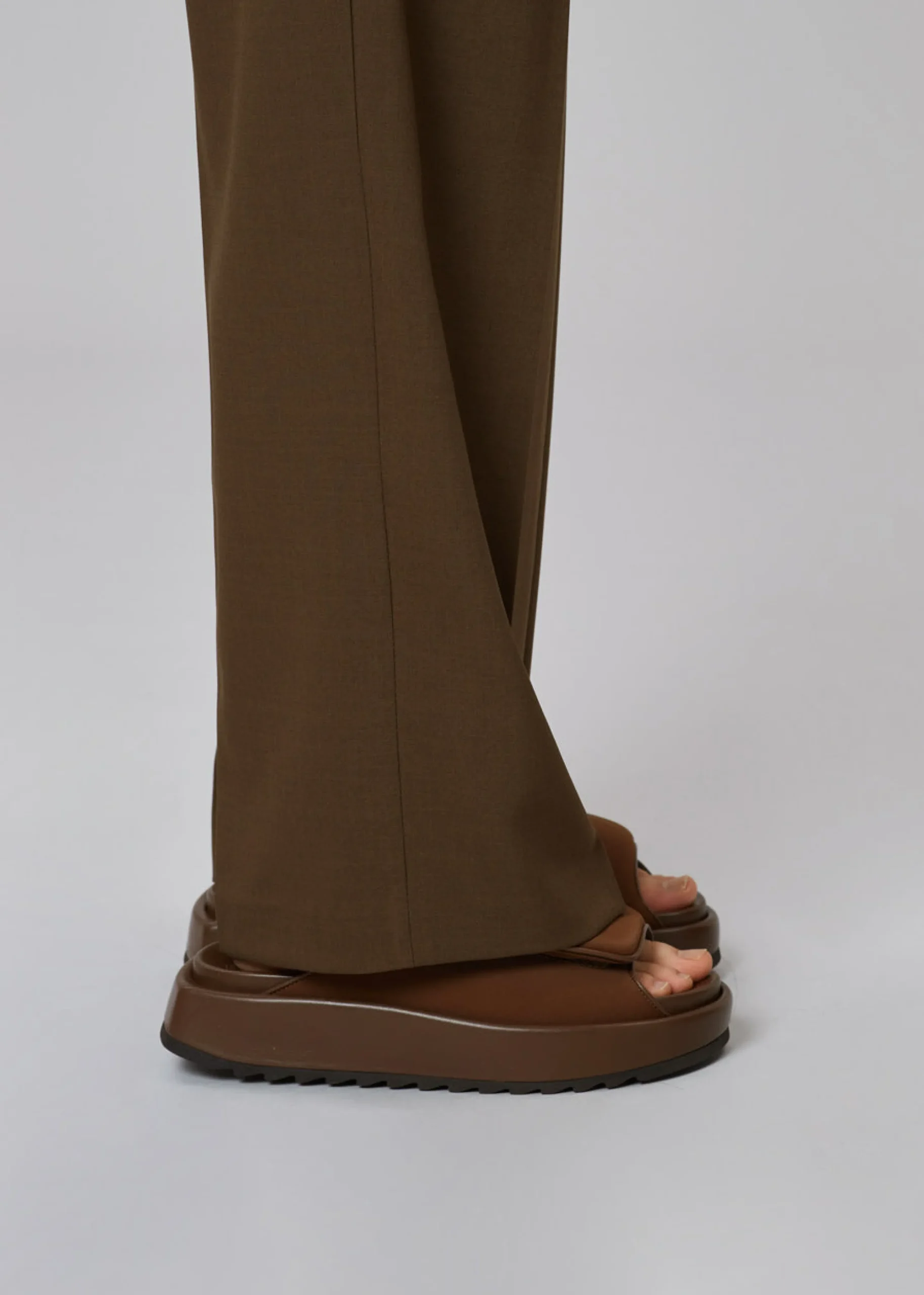 The Frankie Shop Gia Borghini Gia 1 Padded Slides Coffee Brown New