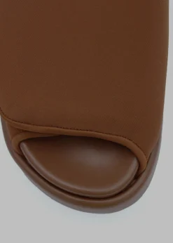 The Frankie Shop Gia Borghini Gia 1 Padded Slides Coffee Brown New