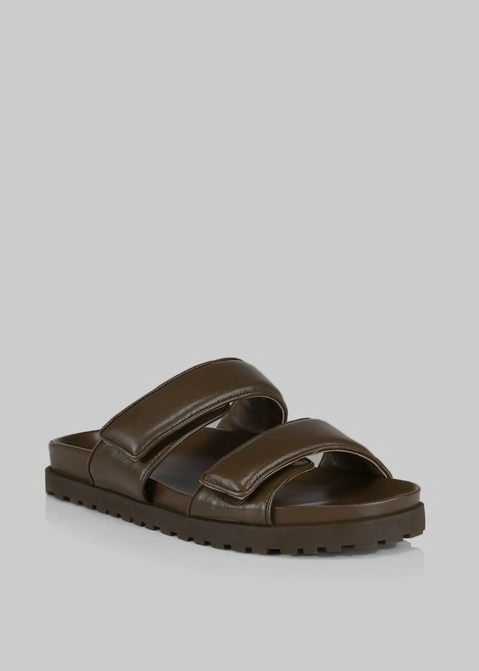 The Frankie Shop Gia X Pernille Leather Slide Sandals Brown Outlet