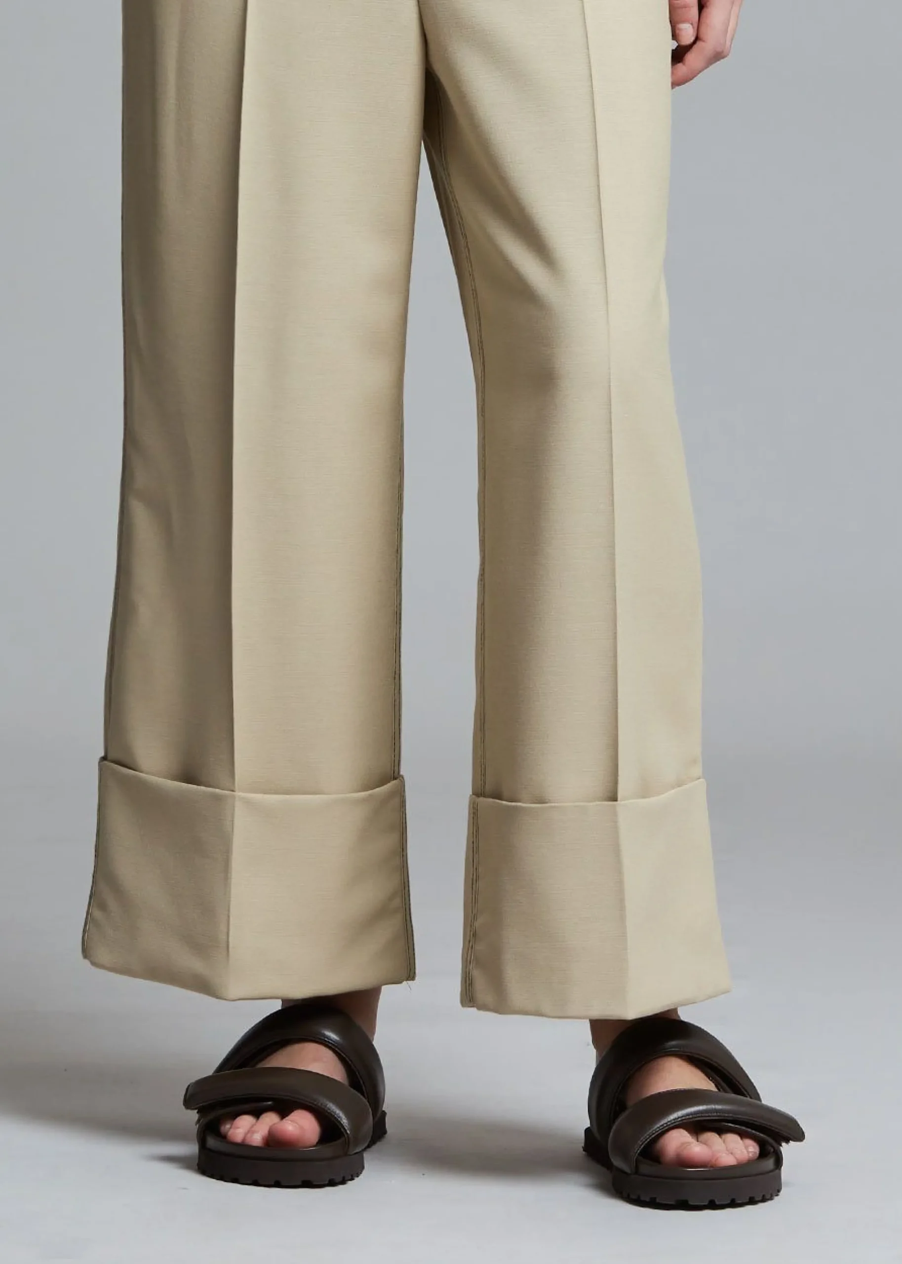 The Frankie Shop Gia X Pernille Leather Slide Sandals Brown Outlet
