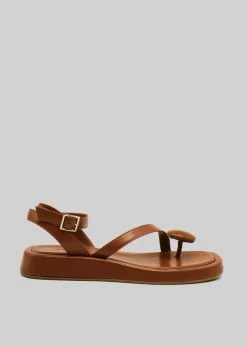 The Frankie Shop Gia X Rhw Rosie Flat Wrap Sandal Brown Clearance