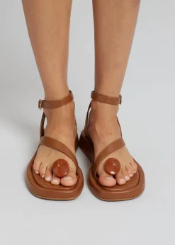 The Frankie Shop Gia X Rhw Rosie Flat Wrap Sandal Brown Clearance